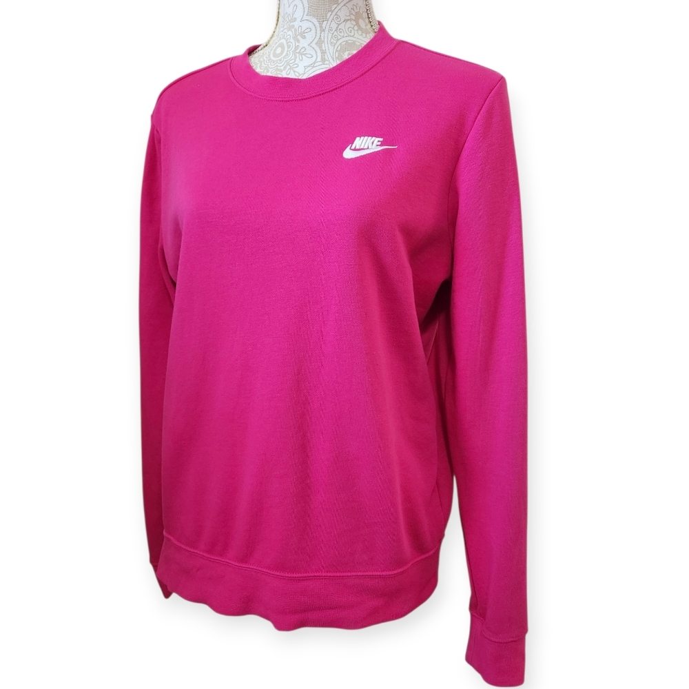 Nike Women's Sportswear Fuscia Club Fleece Crew Sweatshirt Size M